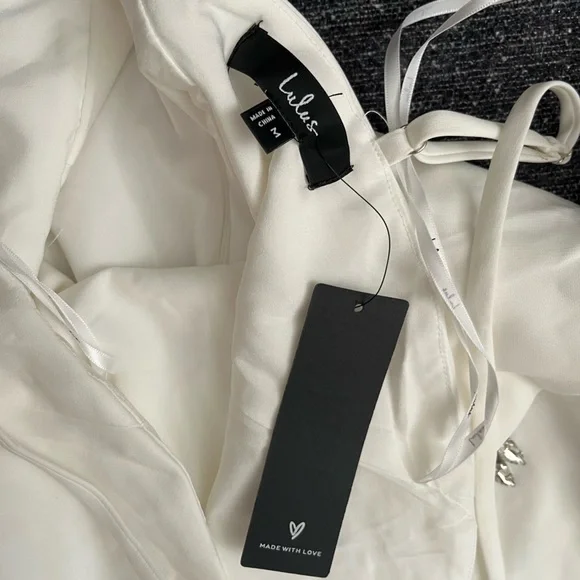 Lulu's White Maxi Dress with Silver Accents - Picture 4 of 4